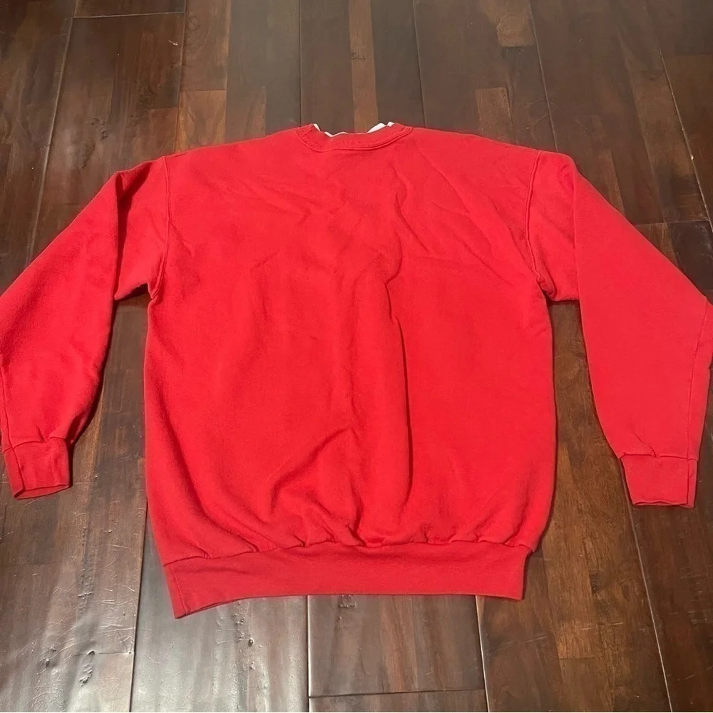 Top Stitch By Morning Sun Double Collar Red Snowman Sweatshirt Crewneck XL - Picture 4 of 8